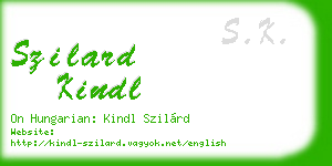 szilard kindl business card